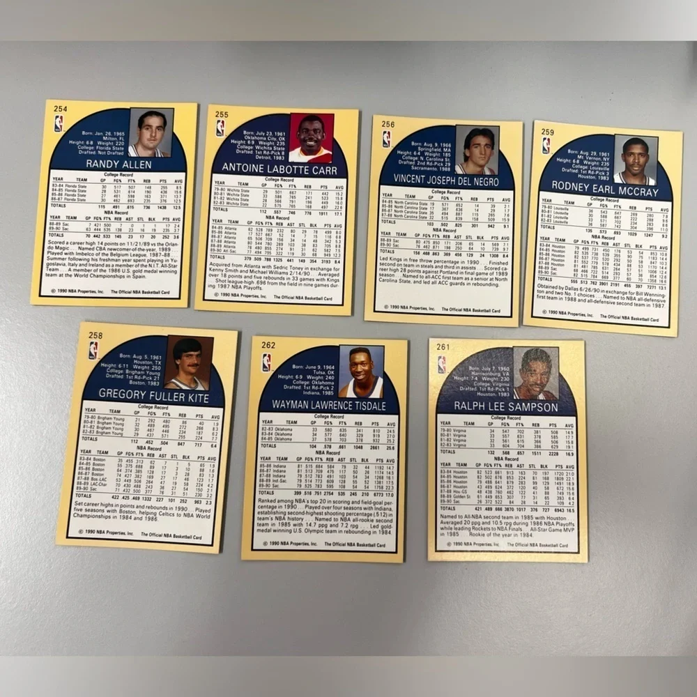 Vintage NBA Hoops Sacramento Kings Player Lot - 1990-91 Era Basketball Cards